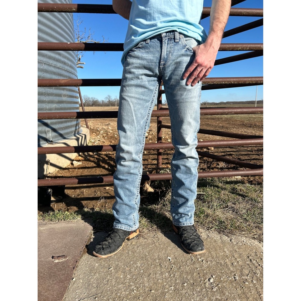 Ariat M7 Slim Fit Straight Leg Jeans Shasta Blue‎ 34/36 New With Tags